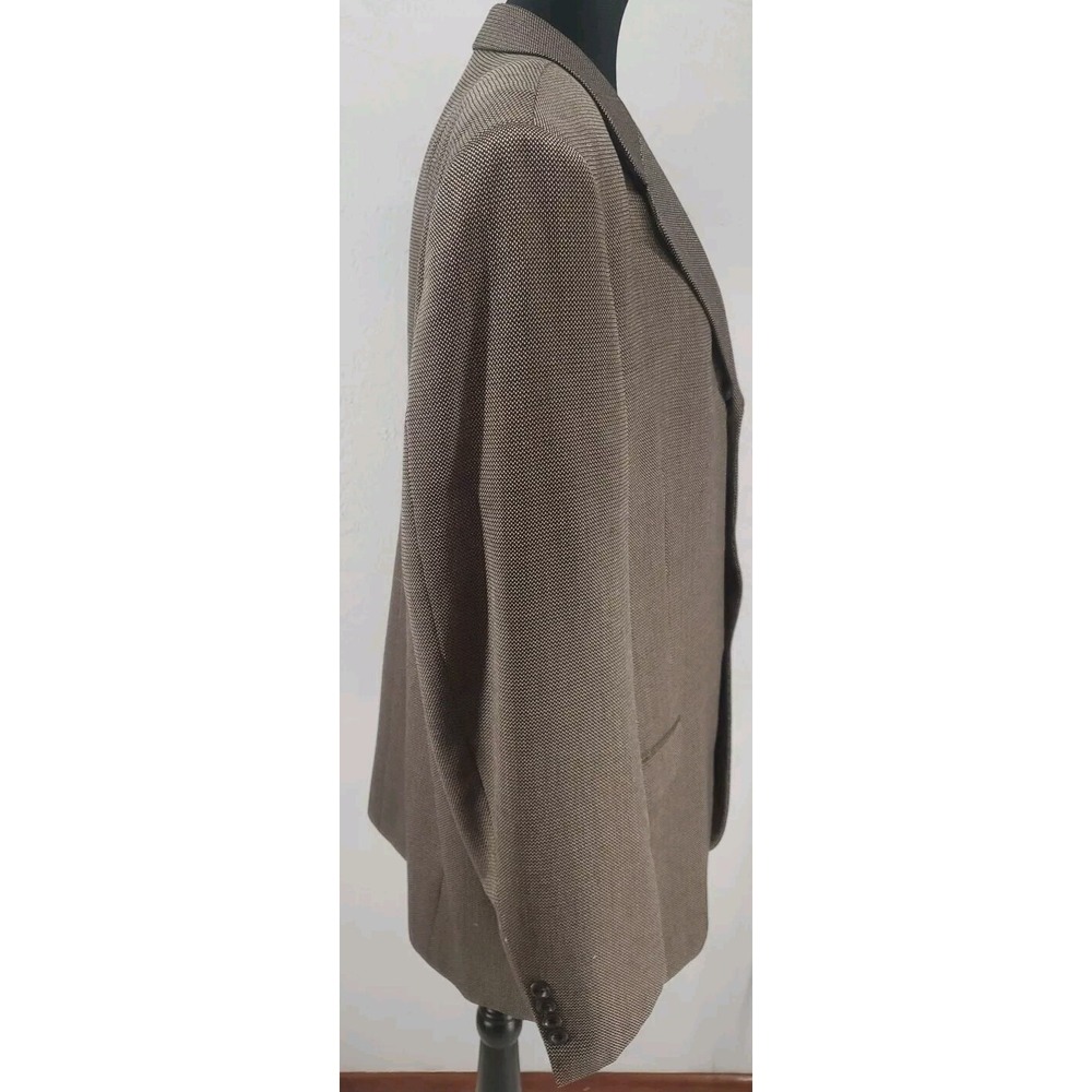 Pronto Uomo Brown Wool Silk Micro Pattern Blazer Sport Coat Jacket Mens 46R - Picture 5 of 7